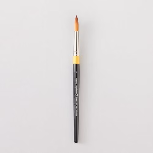 Daler-Rowney System3 Round Acrylic Brush with Synthetic Hair and Short Handle, Size 14 – 1