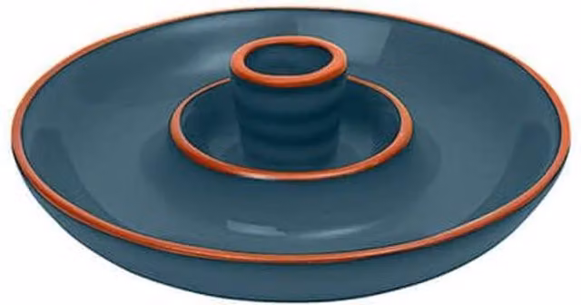 Dexam Sintra Glazed Terracotta Olive Dish in Ink Blue
