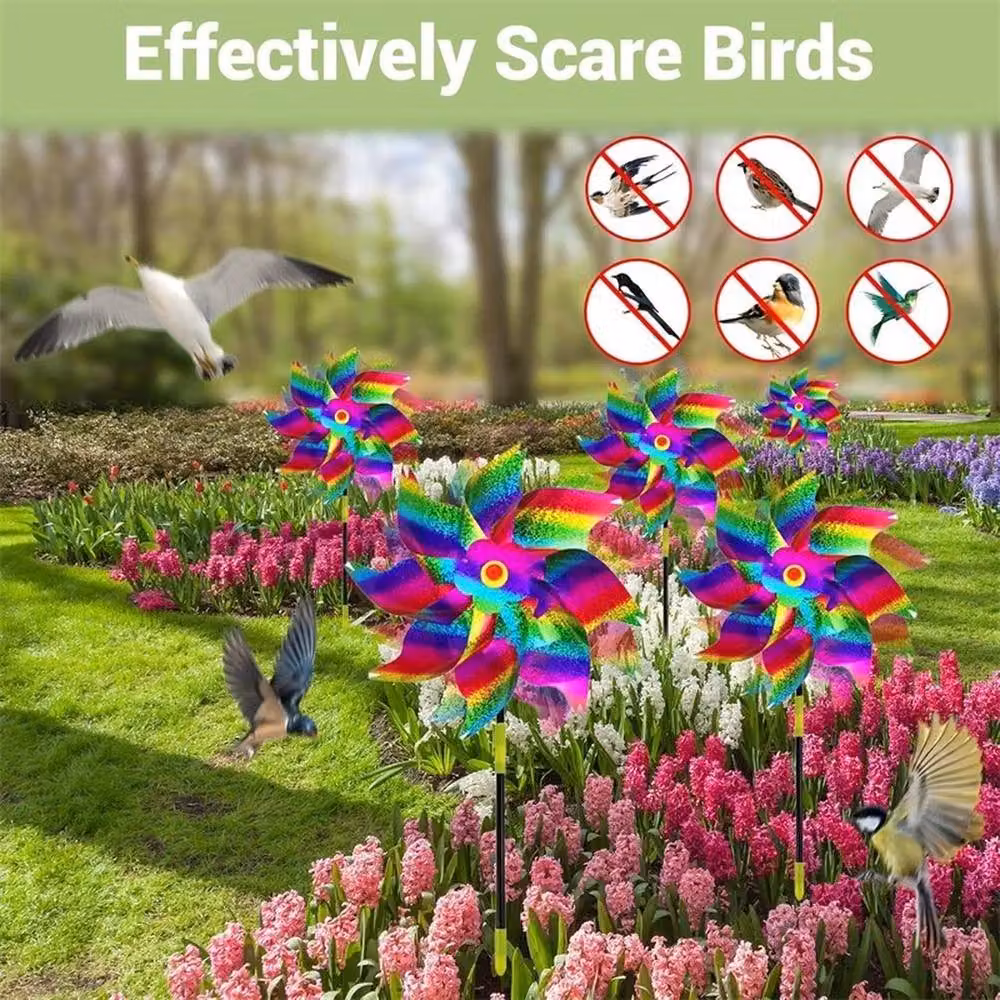 FLAVORA Rainbow Reflective Wind Spinner Bird Repellent in Blue and Multicolour – 3