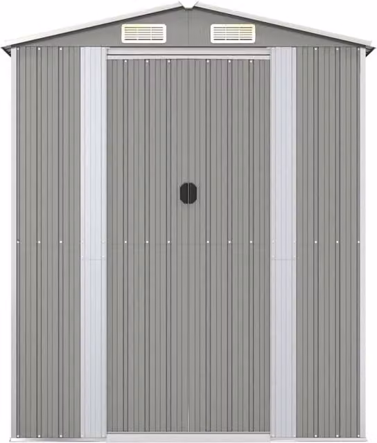Berkfield Garden Shed in Light Grey Galvanised Steel, W/D/H: 192 x 108 x 223 cm – 1