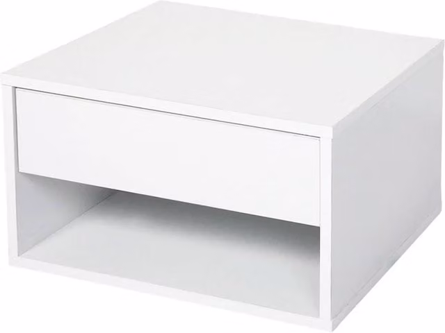 VOGREX Set of 2 White Wall Mounted Floating Bedside Tables