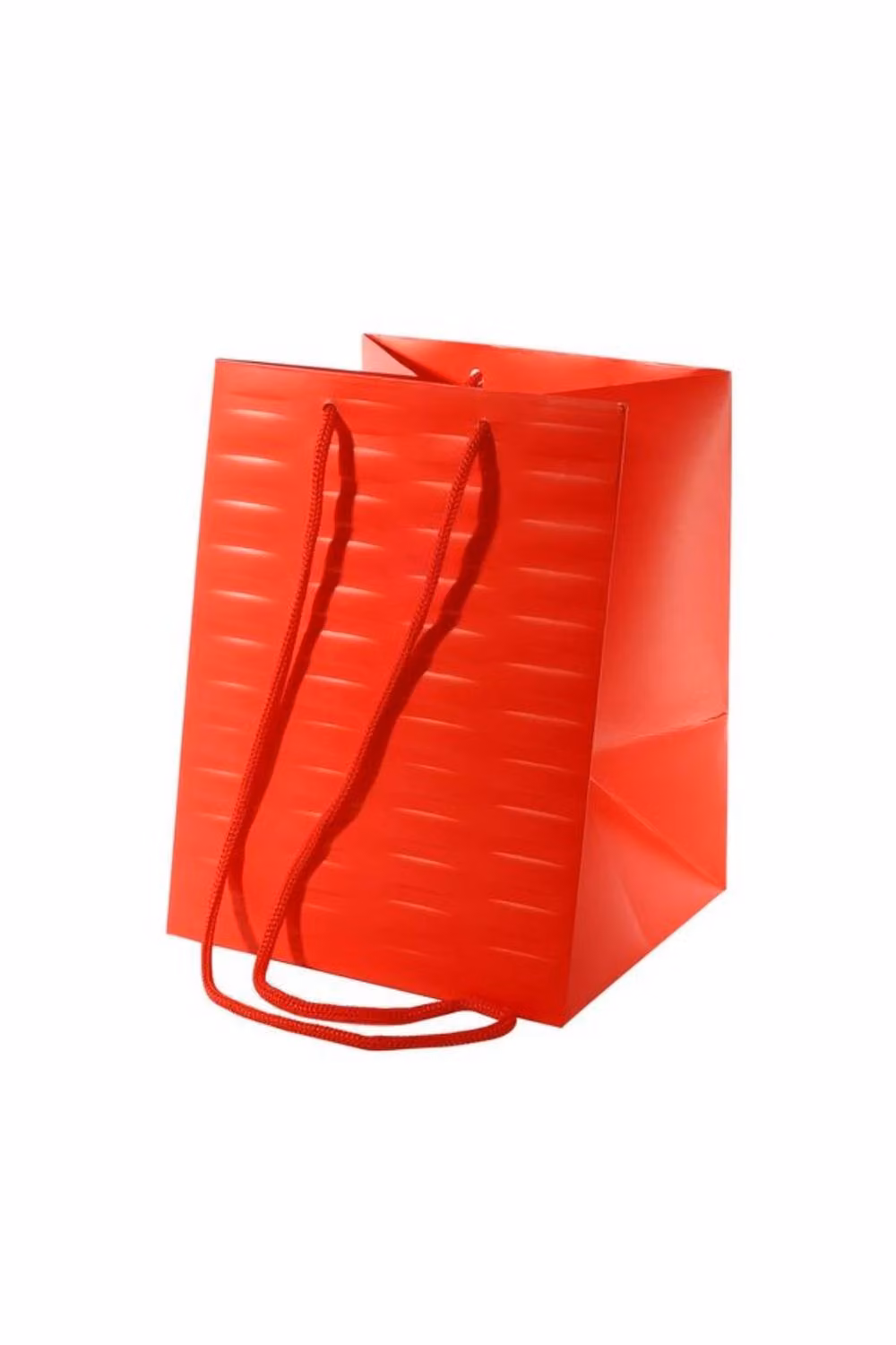 KDMD Red Woven Textured Paper Hand Tie Bags, 6 Pack, W: 19 cm, H: 25 cm – 2
