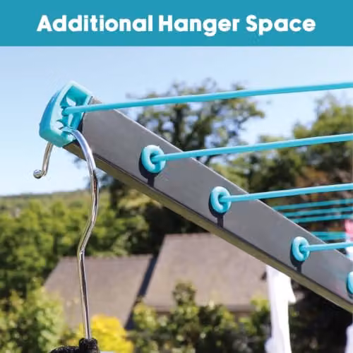 JVL 4 Arm Powder Coated Steel Rotary Airer in Grey – 4