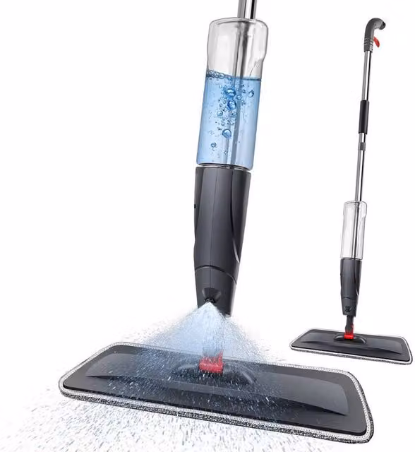 PAWNORA Grey Spray Mop with Refillable Microfibre Head