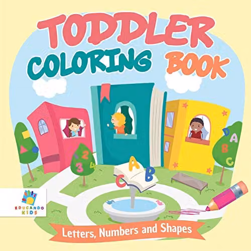 Educando Kids Toddler Colouring Book with Letters, Numbers and Shapes, Multicolour