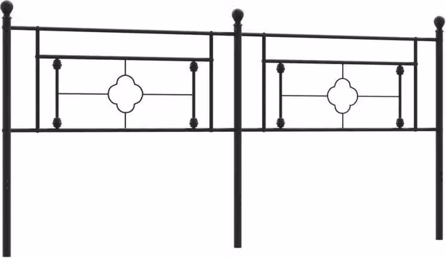 Berkfield Home Classic Metal Headboard in Black, 200 cm
