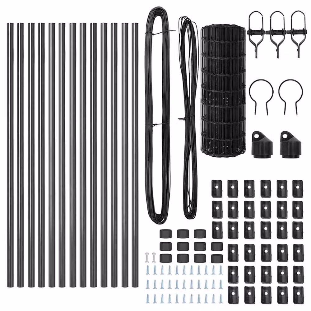 Berkfield Home Euro Fence with 13 Round Posts, Grey Galvanised Steel, 0.6 x 25 m – 5