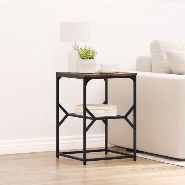 Berkfield Home Smoked Oak Side Table, Brown, W/D/H: 41 x 40 x 60 cm – 1