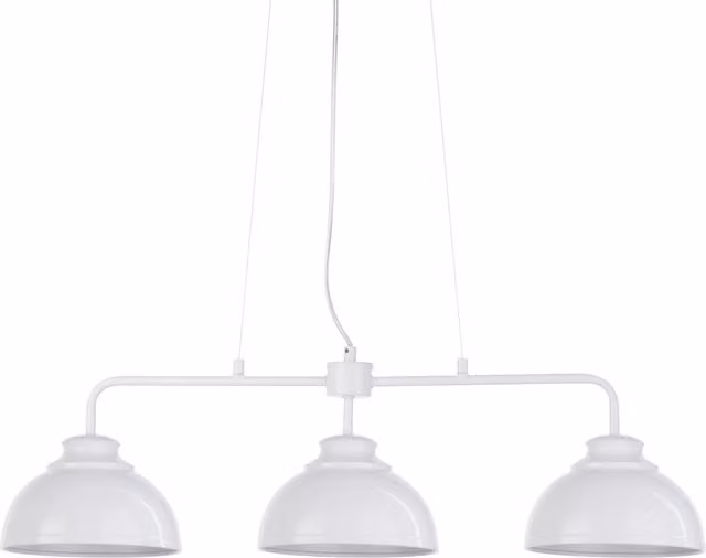 Litecraft Brooklyn 3 Light Industrial Metal Pendant Bar in White