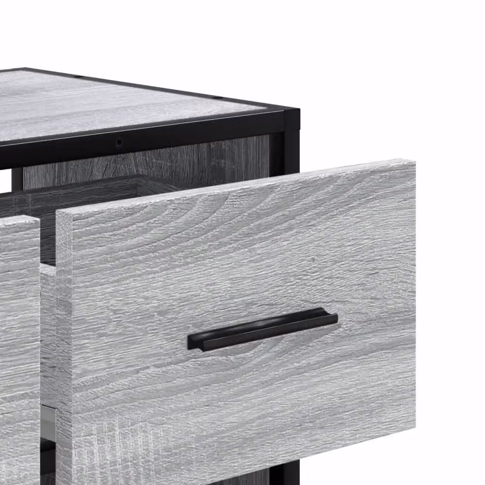 Berkfield Home Grey Sonoma TV Cabinet in Engineered Wood and Metal, W/D/H: 60 x 31 x 39.5 cm – 6