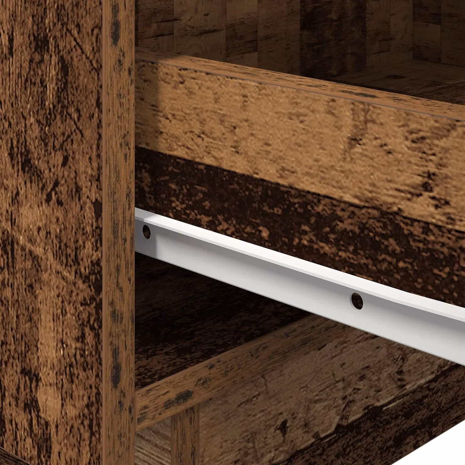 Berkfield Home Set of 2 Rustic Brown Wood Bedside Cabinets with Integrated LED Lights, W/D/H: 45 x 40 x 55 cm – 7