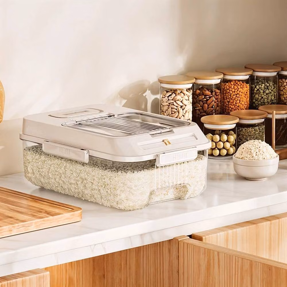 PAWNORA White Airtight Sealed Rice Bucket, 5kg, BPA-Free Plastic – 2