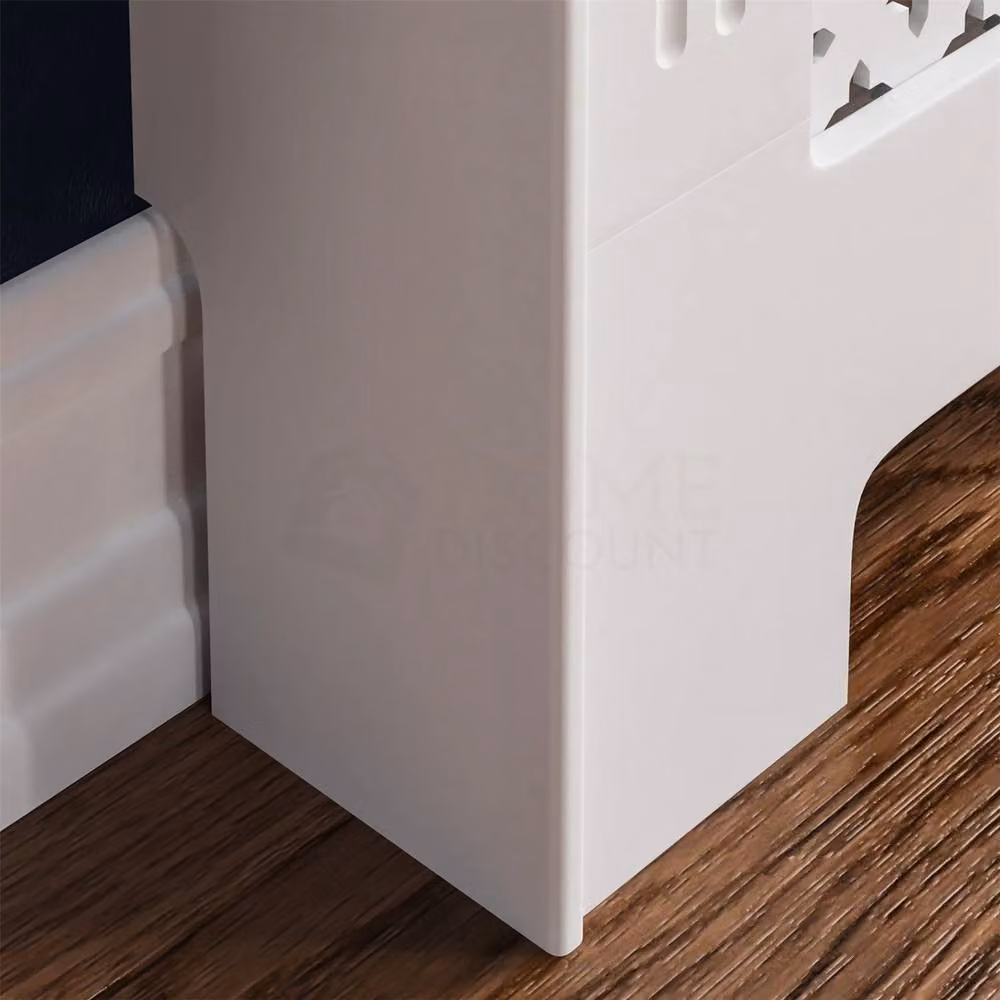 FORGEVIO Modern Geometric Radiator Cover Cabinet in White Matt MDF Wood – 5