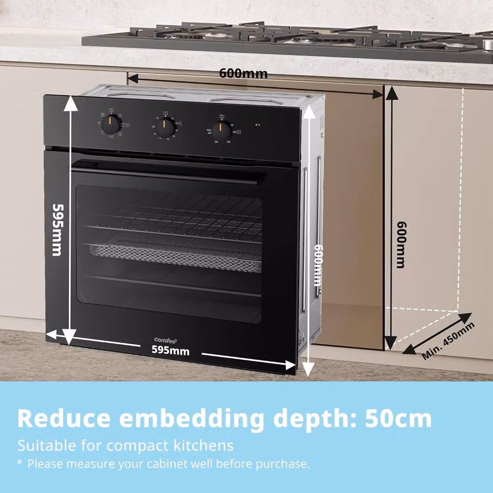 Living and Home 60L Built-in Electric Microwave Combi Fan Oven with Grill and Air Fry Function in Black – 2