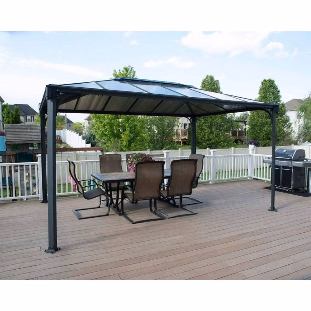Palram Martinique 4300 Garden Gazebo in Grey, W/D/H: 295.5 x 430 x 274.5 cm – 3