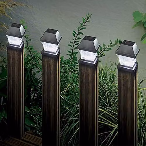 Smart Garden Set of 4 Black Solar LED Post Lights with Dusk Sensor – 2