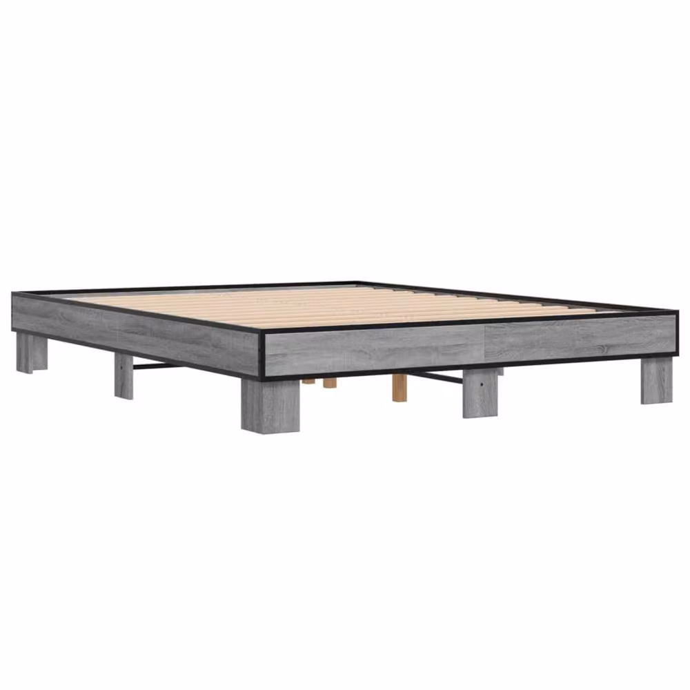 Berkfield Home Sonoma King Size Bed Frame in Grey, W/D/H: 150 x 200 cm – 3