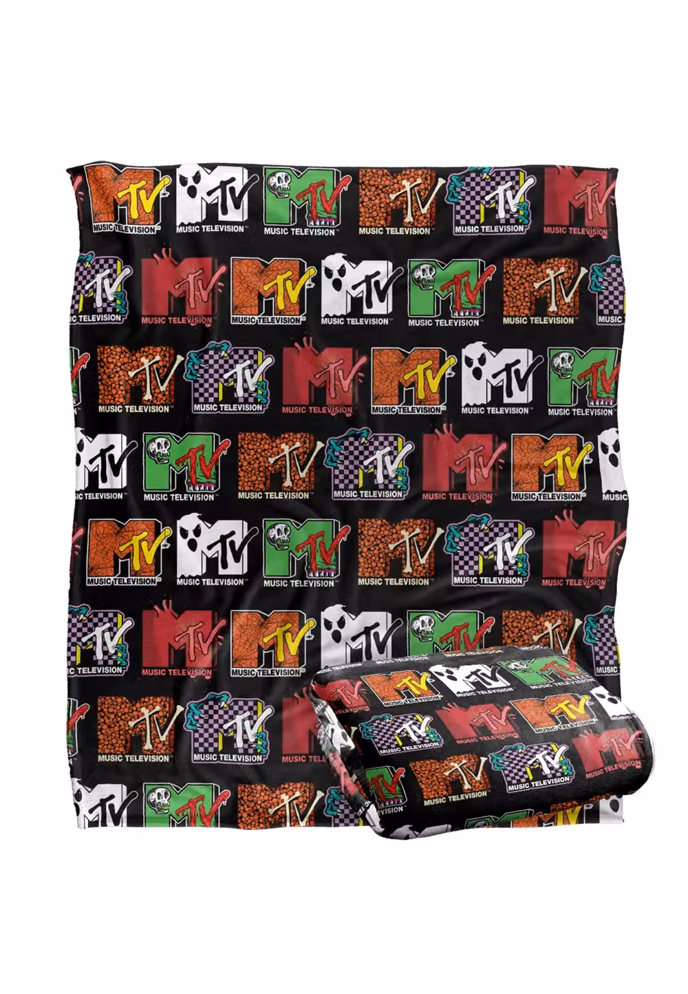 LOGOVISION MTV Halloween Logos Super Soft Fleece Throw Blanket, White, W/D: 152 x 127 cm – 7