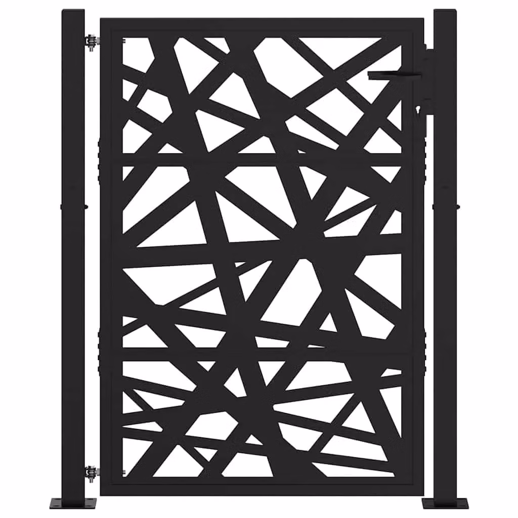 Berkfield Steel Garden Gate in Black, W: 105 cm, H: 130 cm – 2