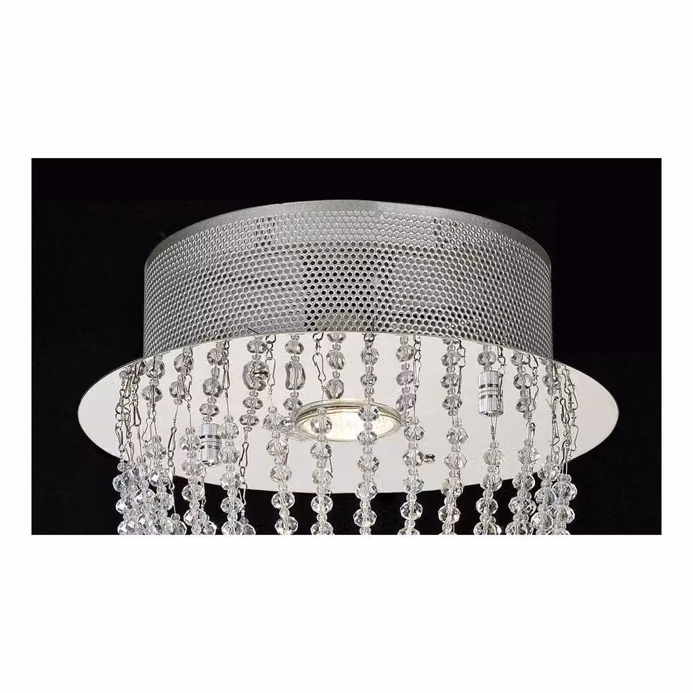 Netlighting Camilla Round Ceiling Light in Polished Chrome and Grey Crystal – 4