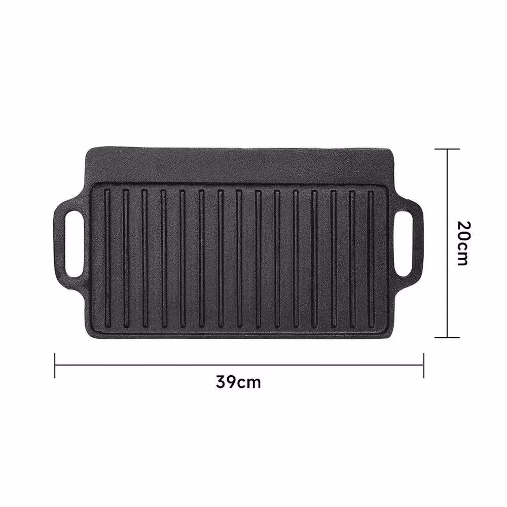 Kelvenix Non-Stick Cast Iron Grill Pan in Black, W/D/H: 39.0 x 20.0 x 20.0 cm – 2