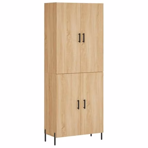 vidaXL Modern Highboard in Sonoma Oak with Hinged Doors, W/D/H: 69.5 x 34 x 180 cm