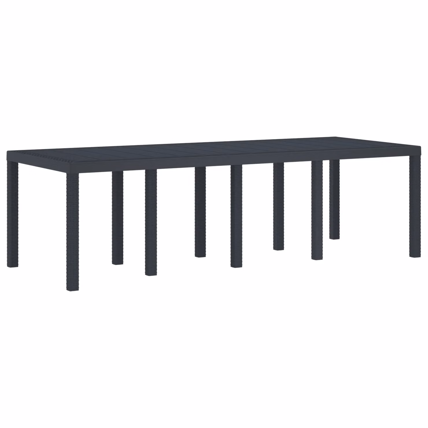 Berkfield Home Garden Table in Anthracite Poly Rattan, W/D/H: 250 x 100 x 73 cm – 2