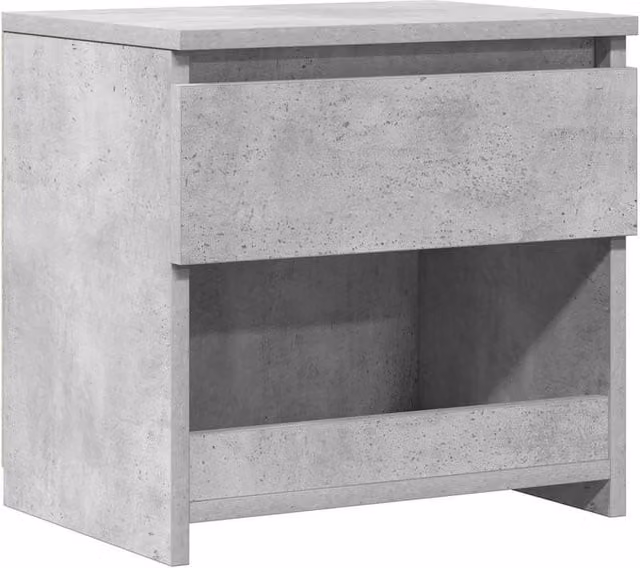Berkfield Home Bedside Cabinet in Concrete Grey, W/D/H: 40 x 30 x 39 cm