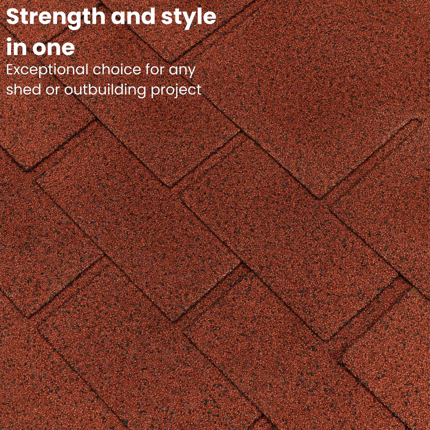 Novecrafto Heavy Duty Red Bitumen Roof Felt Shingles, 20 Pieces, W: 100 cm, H: 34 cm – 5