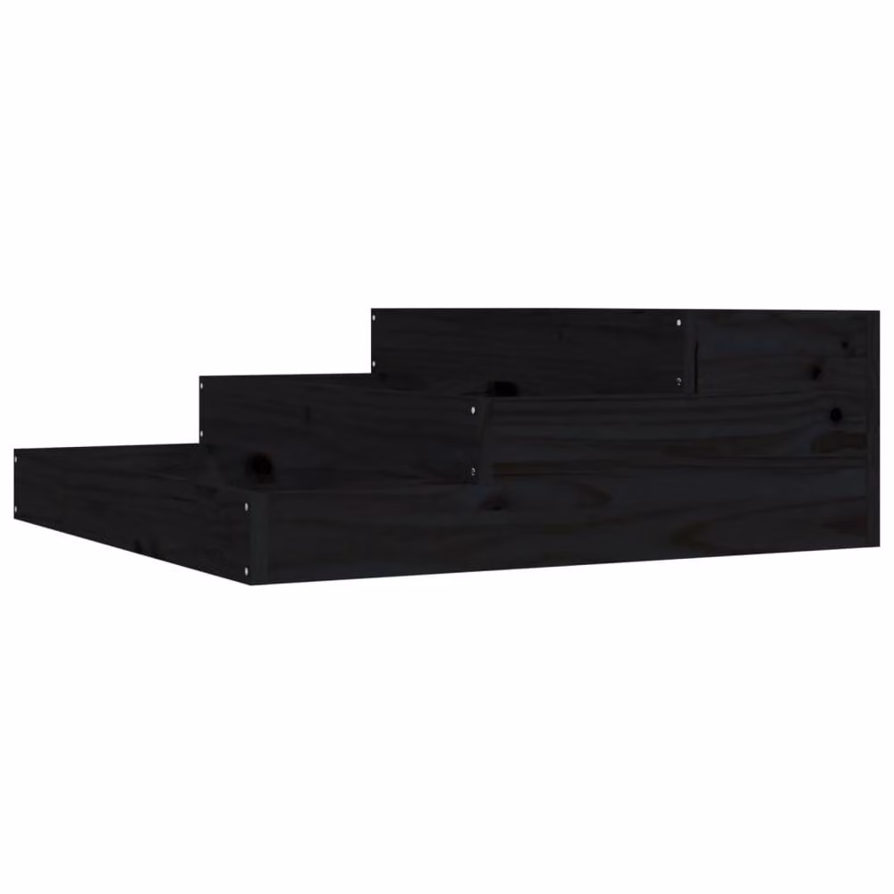 Berkfield Home Black Wood Planter Tub W/D/H: 78 x 78 x 27 cm – 3