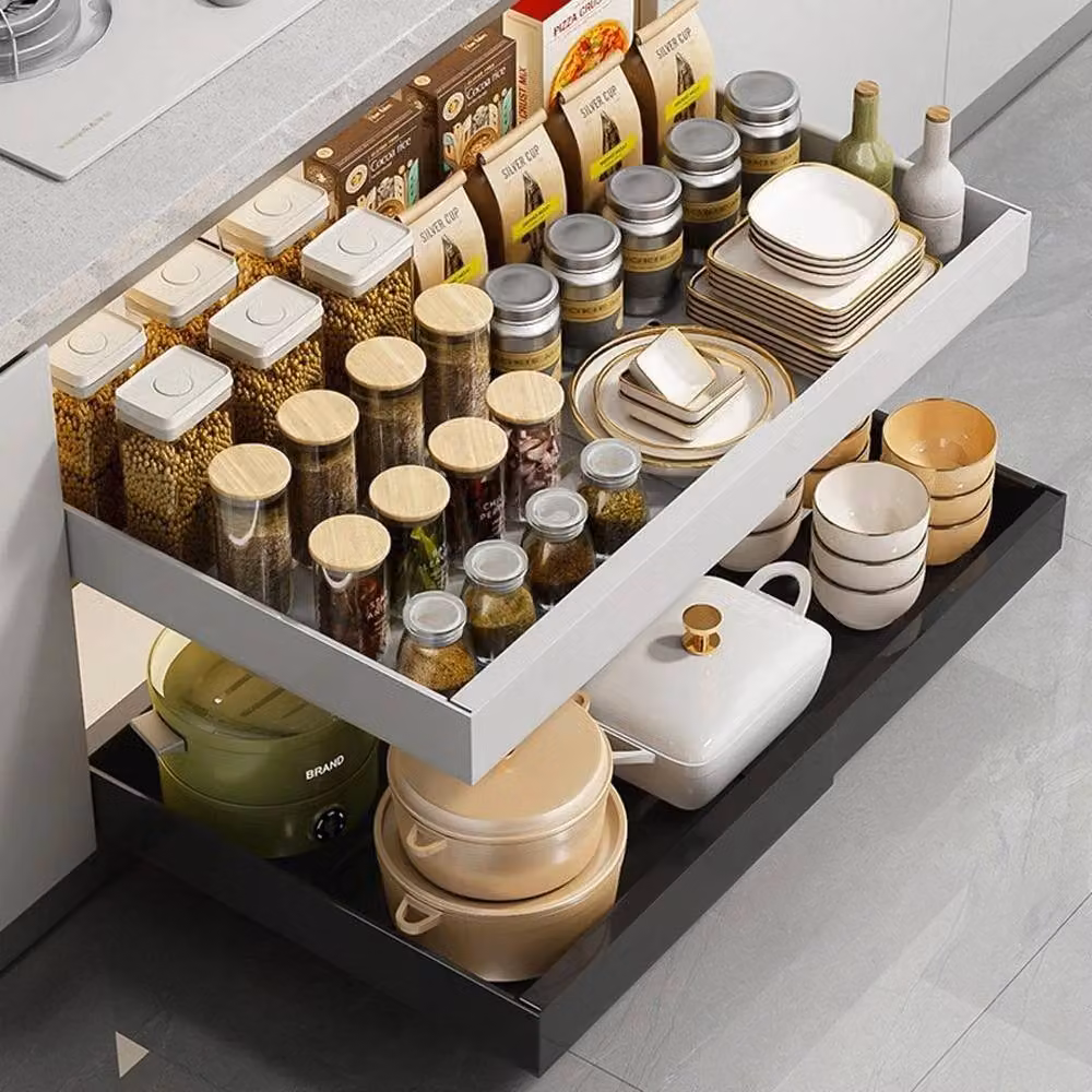 Ventryn Extendable Pull Out Kitchen Cabinet Organizer and Storage Shelves, White – 2