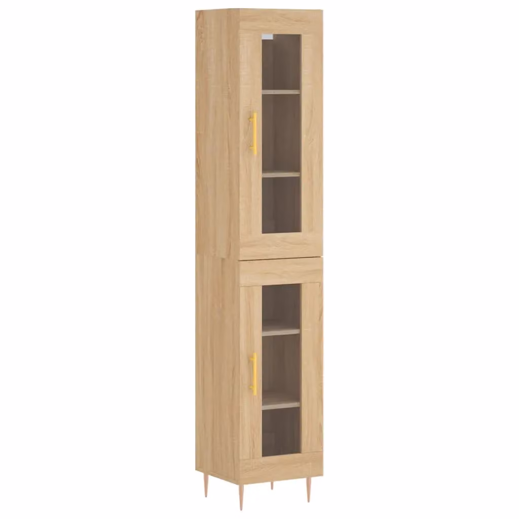 Berkfield Home Sonoma Oak Highboard in Brown, W/D/H: 34.5 x 34 x 180 cm – 2