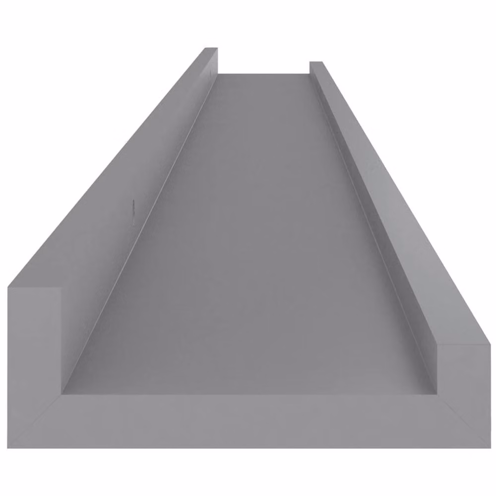 Berkfield Home Wall Mounted Shelves, 2 Pack, Grey, W: 100 cm, D: 9 cm, H: 3 cm – 2