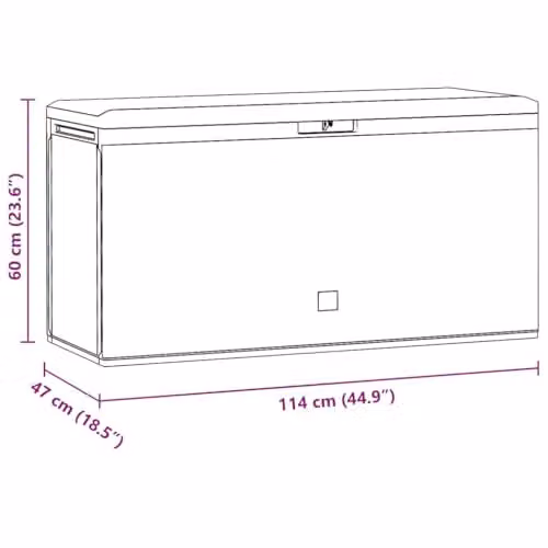 vidaXL Brown Plastic Garden Storage Box W/D/H: 114 x 47 x 60 cm – 3