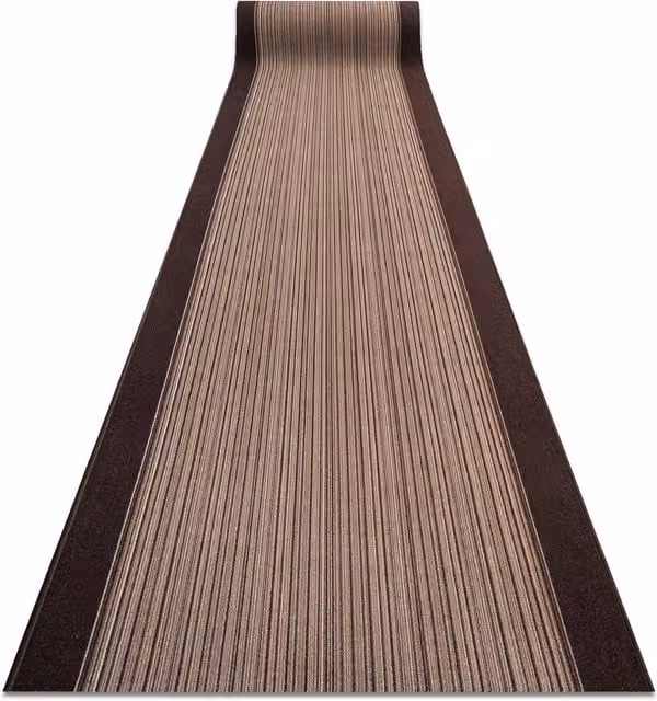 RugsX Carnaby Anti-Slip Striped Runner in Brown, W/D/H: 80 x 100 cm – 1