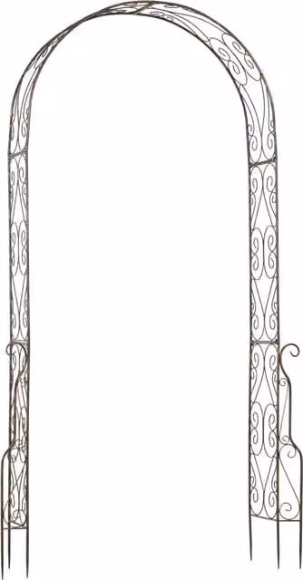 Outsunny Metal Decorative Garden Rose Arch Arbour Trellis for Climbing Plants Support, W/D/H: 120 x 30 x 226 cm