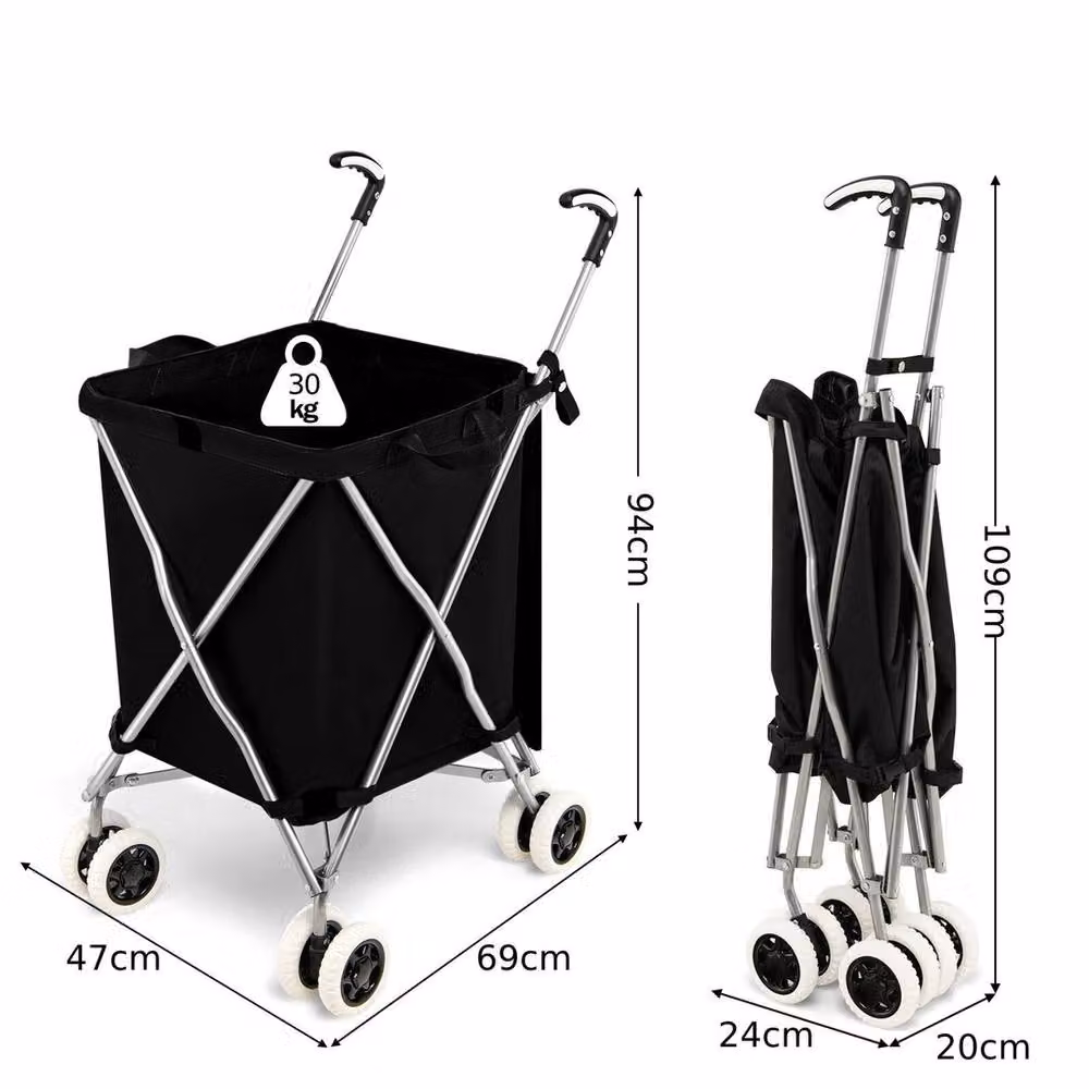 Havendro 90L Lightweight Waterproof Folding Grocery Utility Shopping Cart in Black – 2