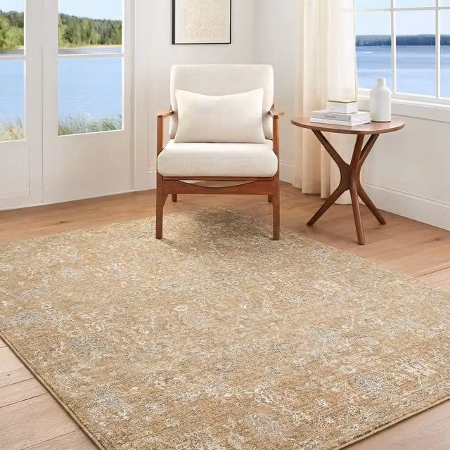 Livabliss Becki Owens Penny Vintage Boho Fringe Rug in Beige, W: 200 cm, D: 275 cm