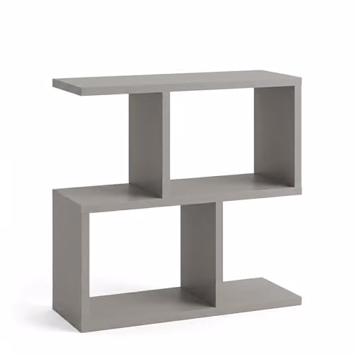 Shefa Eden 60 Narrow Side Table with 2-Tier Storage Shelf, Grey