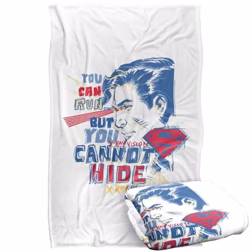 Warner Bros. Superman Cannot Hide Super Soft Silky Touch Fleece Throw Blanket, Multicolour