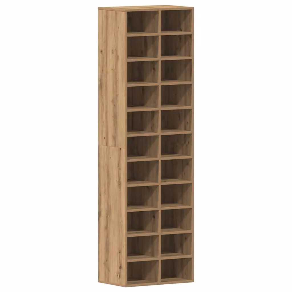 Berkfield Home Artisan Oak Shoe Cabinet in Brown, W/D/H: 54 x 34 x 183 cm – 2