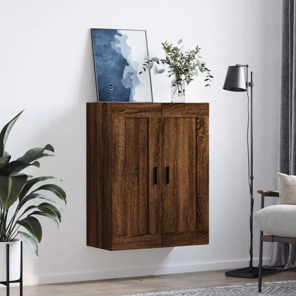 Berkfield Home Brown Oak Wall Mounted Cabinet, W: 69.5 cm, D: 34 cm, H: 90 cm – 3