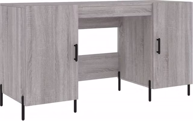 Berkfield Home Grey Sonoma Writing Desk in Engineered Wood, W: 140 cm, D: 50 cm, H: 75 cm