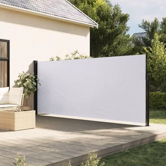 Berkfield Home Retractable Side Awning in White, W/H: 300 x 180 cm