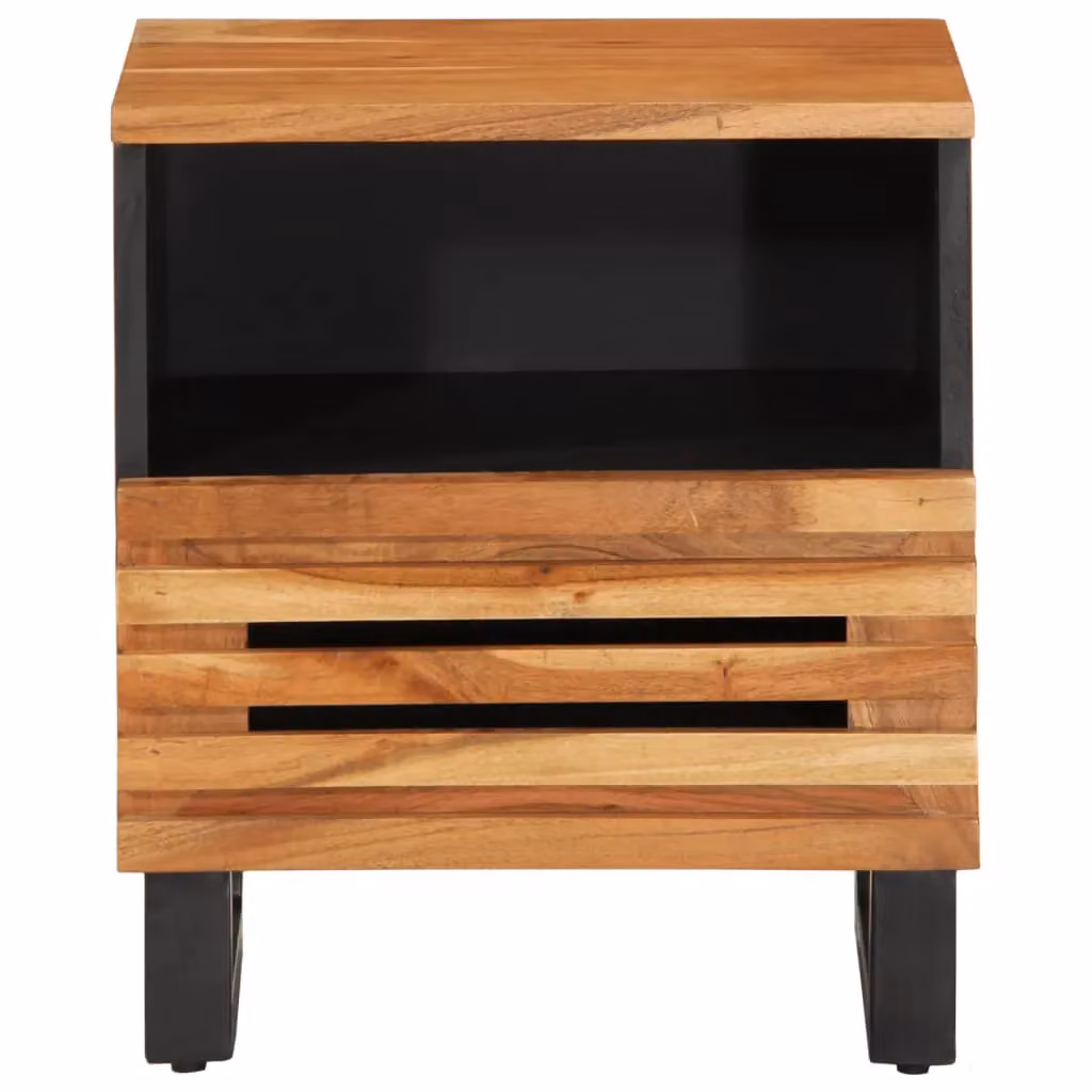 Berkfield Home Acacia Wood Bedside Cabinet in Brown, W/D/H: 40 x 33 x 46 cm – 3