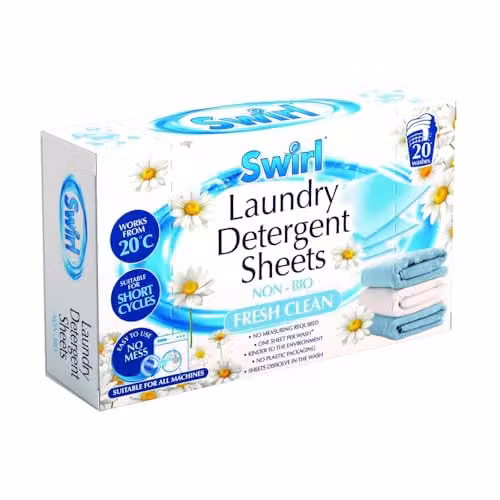 SWIRL Fresh Clean Laundry Detergent Sheets, Multicolour