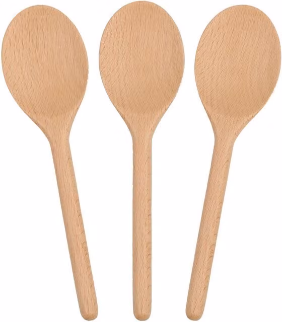 Argon Tableware Brown Oval Wooden Cooking Spoon, Length: 20 cm