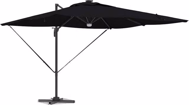 Berkfield Home Roma Versatile Cantilever Parasol with LEDs, Black, W: 286 cm, D: 285 cm, H: 270 cm