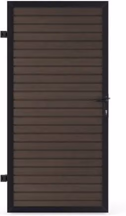 Ecoscape WPC Single Composite Gate in Brown, W: 90.0 cm, H: 182.0 cm