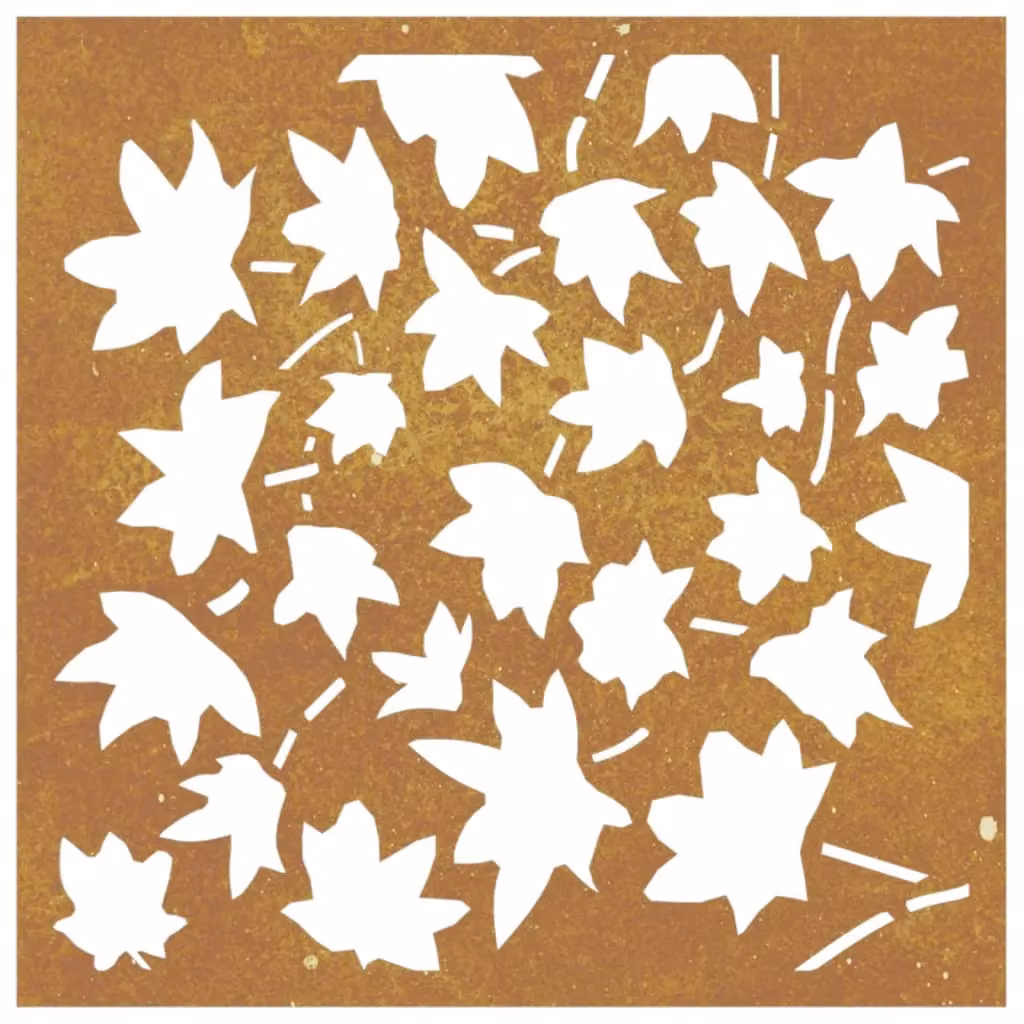 Berkfield Home Garden Brown Corten Steel Maple Leaf Wall Decoration, W/H: 55 x 55 cm – 3